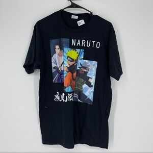 Naruto Shippuden Three Panels and Kanji Adult Crew Neck T-Shirt